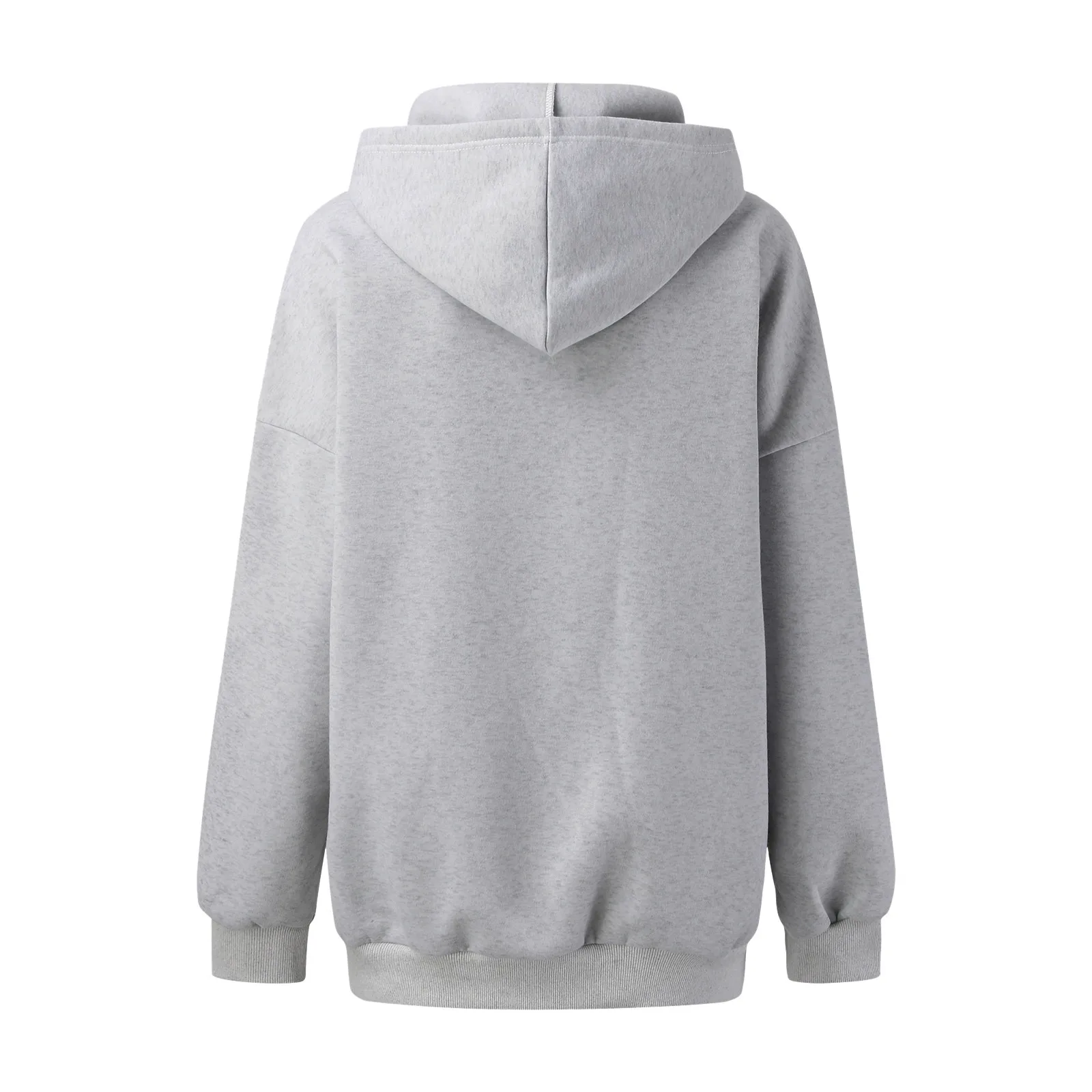 2024 Women Solid Color Soft Sweatshirt Fleece Female Clothes Winter Hooded Ladies Style Type Grey Hoodies White Hoodie Tops