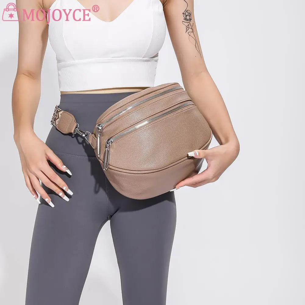 Damska stylowa torba Crossbody z szerokim paskiem Vintage torba na klatkę piersiowa PU skórzana moda torba ze sznurkiem damska codzienna torba