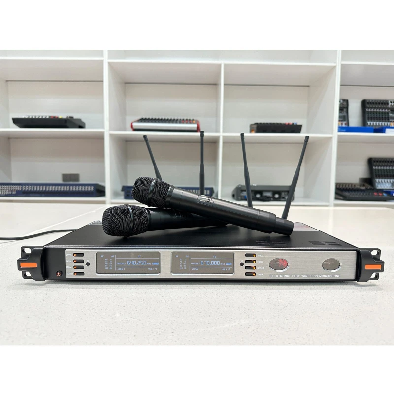 

QS-20b High Quality True Diversity Electron Tube Wireless Microphone For Church Karaoke Speech