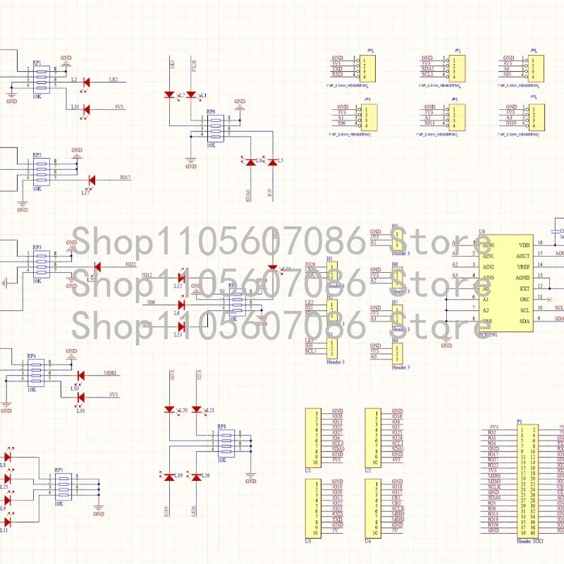 Applicable To Raspberry Pi PCF8591 Sensor LED Expansion Board GPIO Port Test Board ADC/DCA，PI-ALL-GPIO-TEST-BOARD-(B)