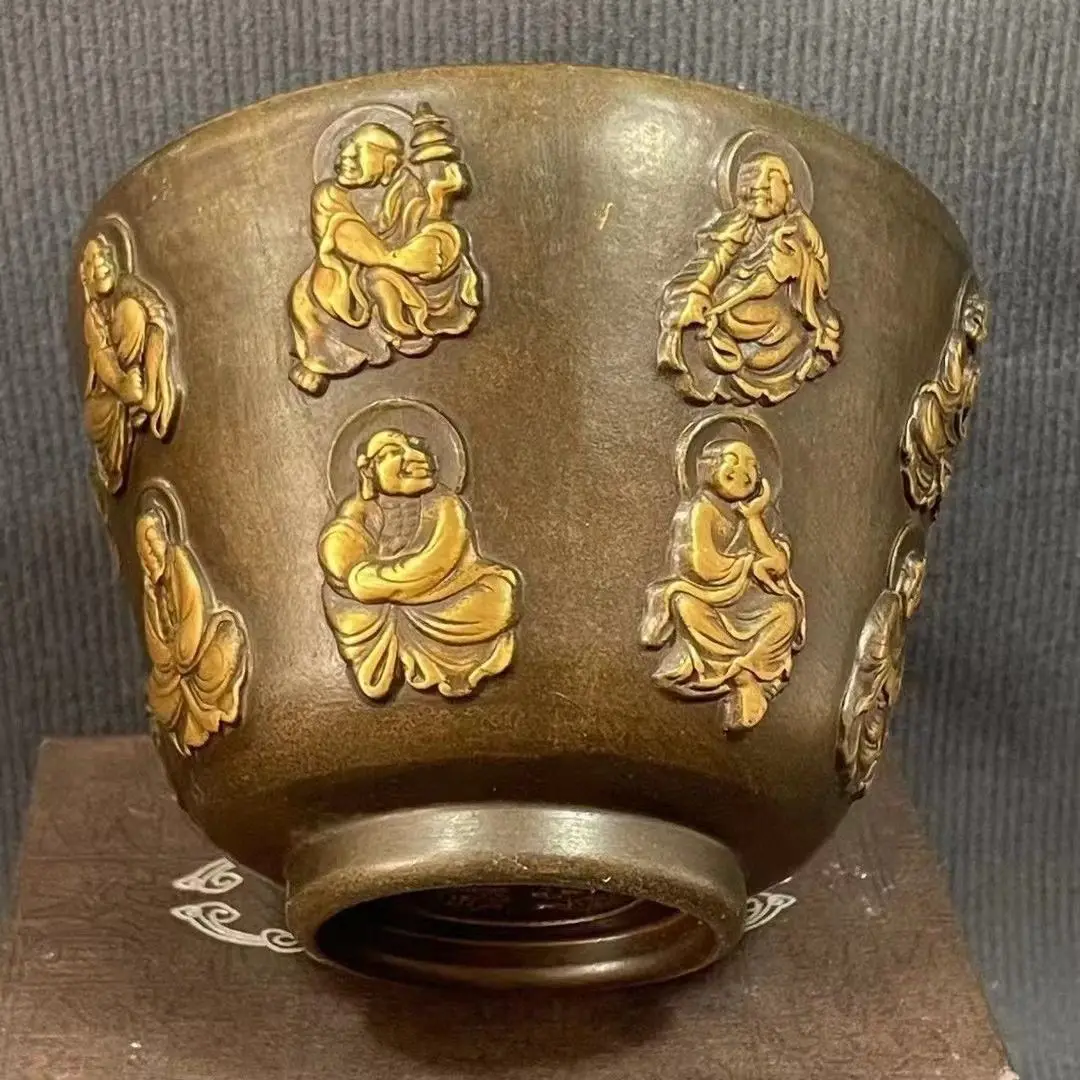 Eighteen Arhats Bowl Buddhist Offering Bowl Ornament Decoration Tea Pet Figurines Desk Decor Accessories