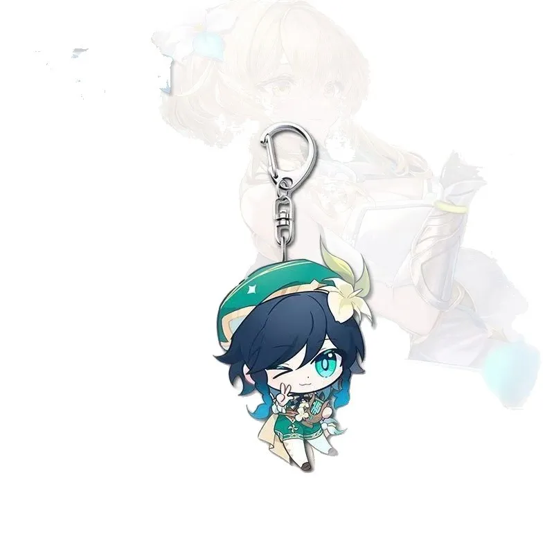 Game Yuan Shen Acrylic Keychain Scattered Soldier Funina Zhongli Lightning General Character Pendant Backpack Accessories Gifts