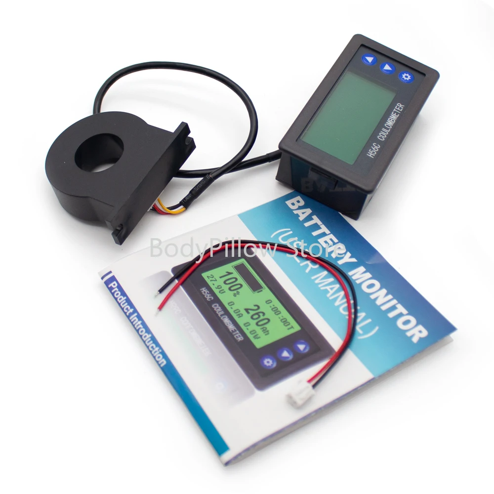 

H56C Battery Monitor Hall Coulomb Meter DC 9-100V 200A Lithium Lead-Acid Battery Capacity Power LCD Display