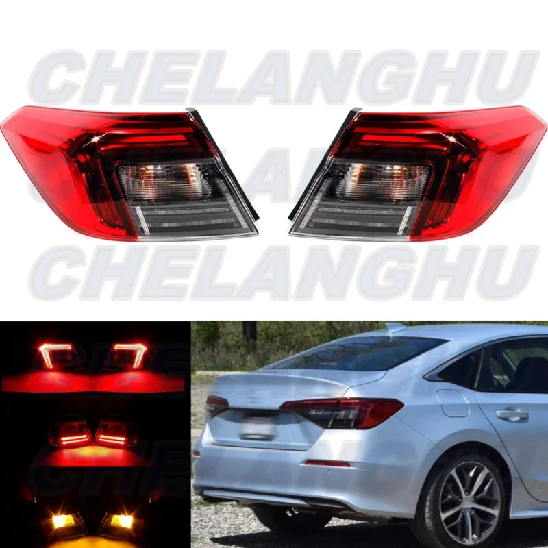 

For Honda Civic 2022 2023 Pair Left+Right Outer Side Tail Light Rear Lamp With Bulbs 33550-T20-A01 33500-T20-A01