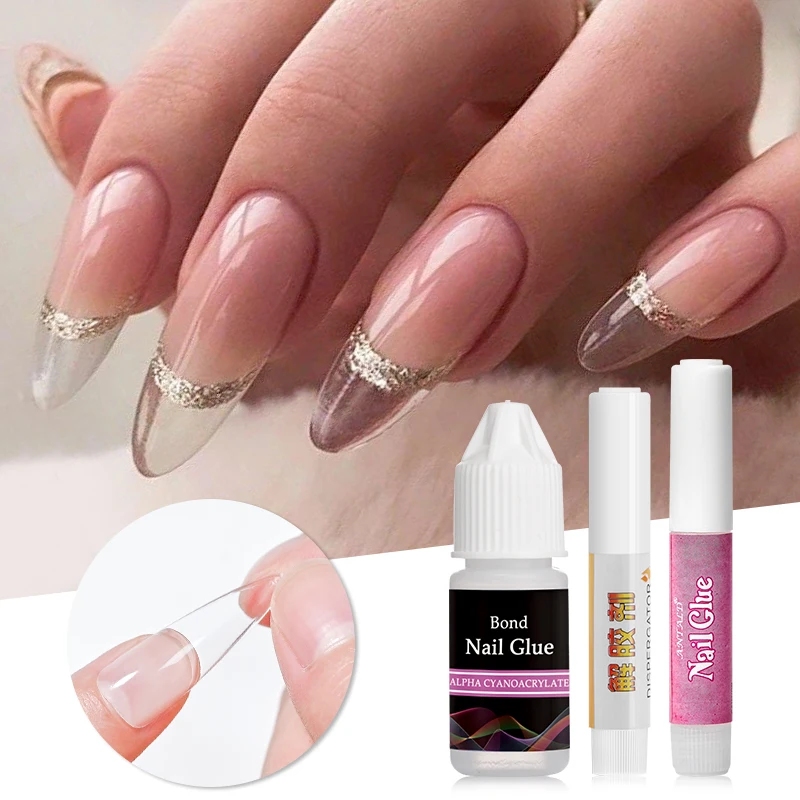 1/2/3g Bond Nail Glue Fast-Dry Adhesive Acrylic Art False Tips 3D Decoration Nail Tips Nail Rhinestone Glue Adhesive Tools