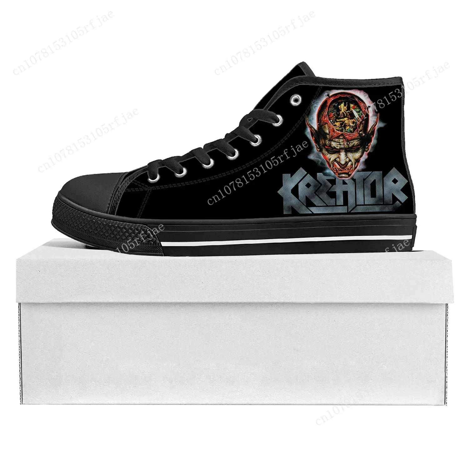 Kreator Band High Top High Quality Sneakers Mens Womens Teenager Gods of Violence Sneaker Couple Shoes Custom Made Shoe Black