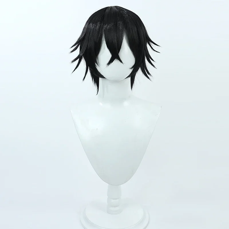 Anime  Ulquiorra Cifer Cosplay Wig Short Black Synthetic Hair Heat Resistant Halloween Carnival Role Play Party   Wig Cap