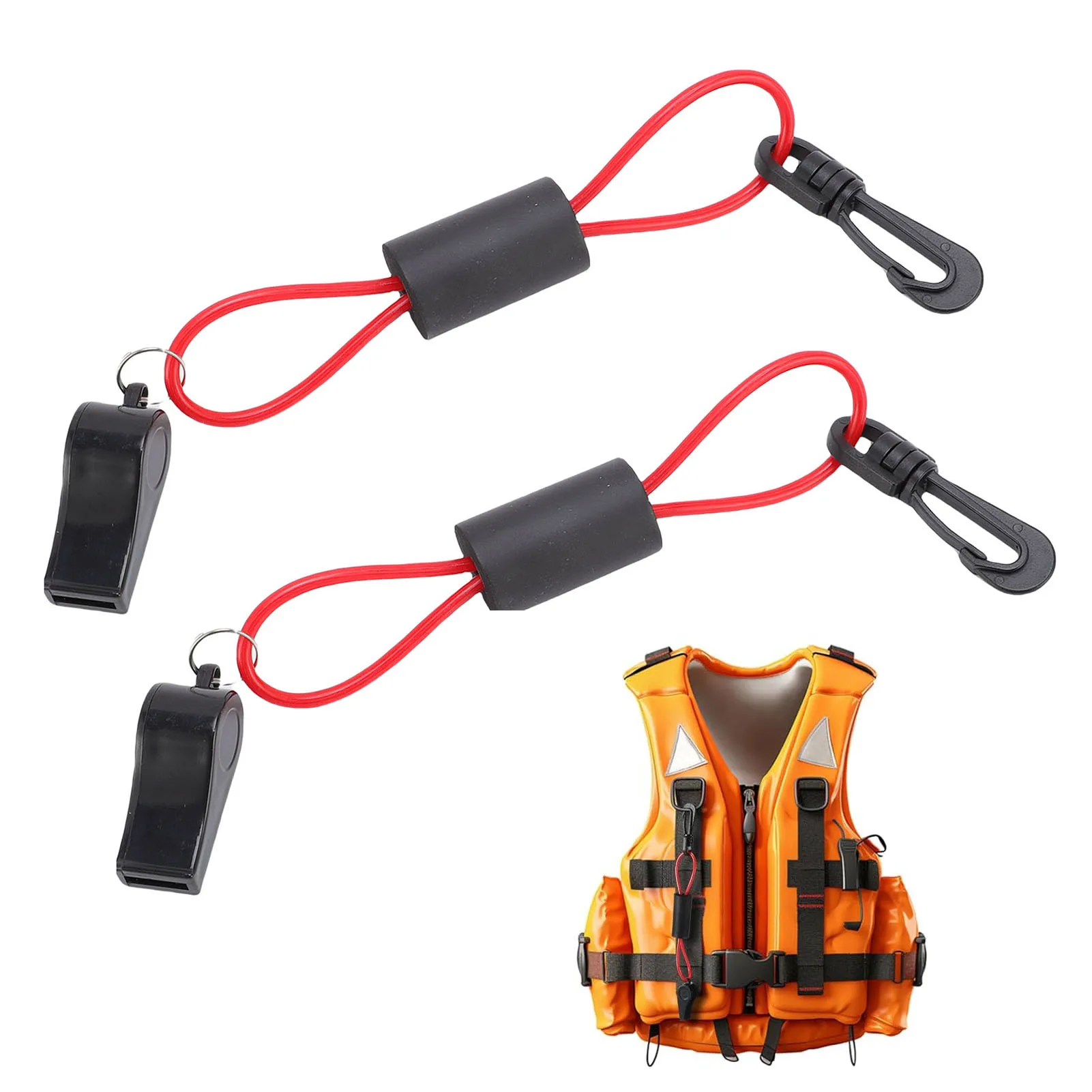 

2 шт. сигнальных свистков для безопасности, пластиковые портативные аварийные свистки с ремешком для использования на лодках, в море, на кемпинге, в походах, при рыбалке