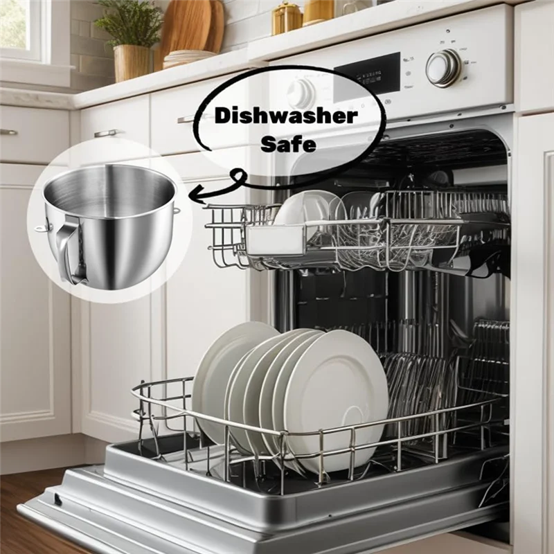 وعاء خلاط من الفولاذ المقاوم للصدأ A24P 7QT لخلاطات كيتشن ايد 7QT برأس مائل KSM70SKXXV8 KSM70SKXXCA KSM70SKXXBK بمقبض