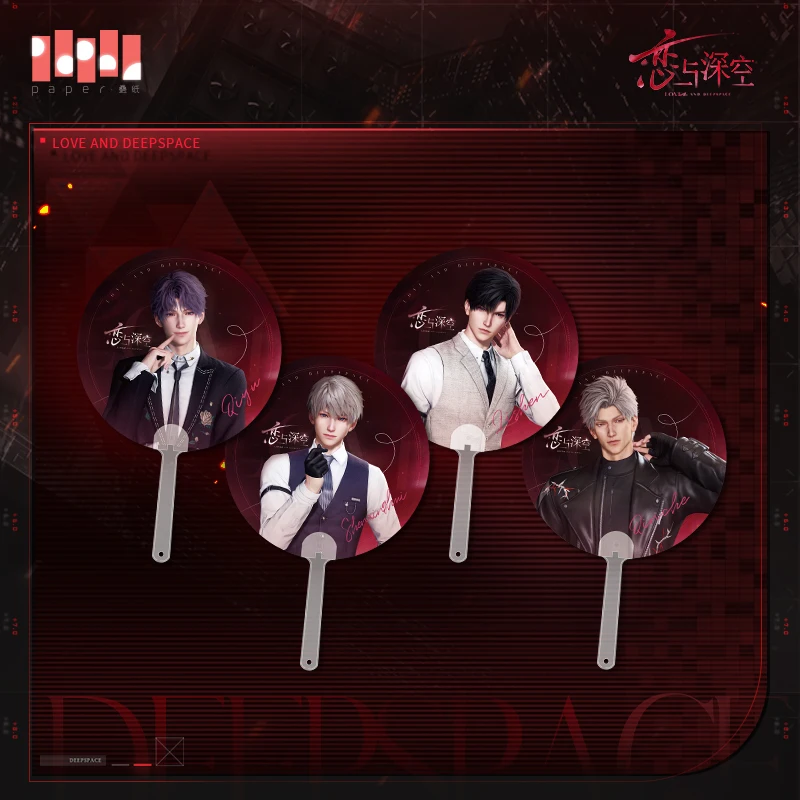 

gGenuine Love and Deepspace Prison Time Series Grating Fan Xavier Zayne Rafayel Sylus Girlfriend Anime Cosplay Red Fan Presale