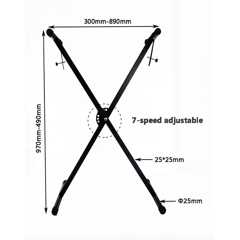 Electronic Piano Stand Bracket, Iron X-Shaped Lifting, Removable Keyboard Bracket, Anti Slip Foot Pads, Height Adjustable