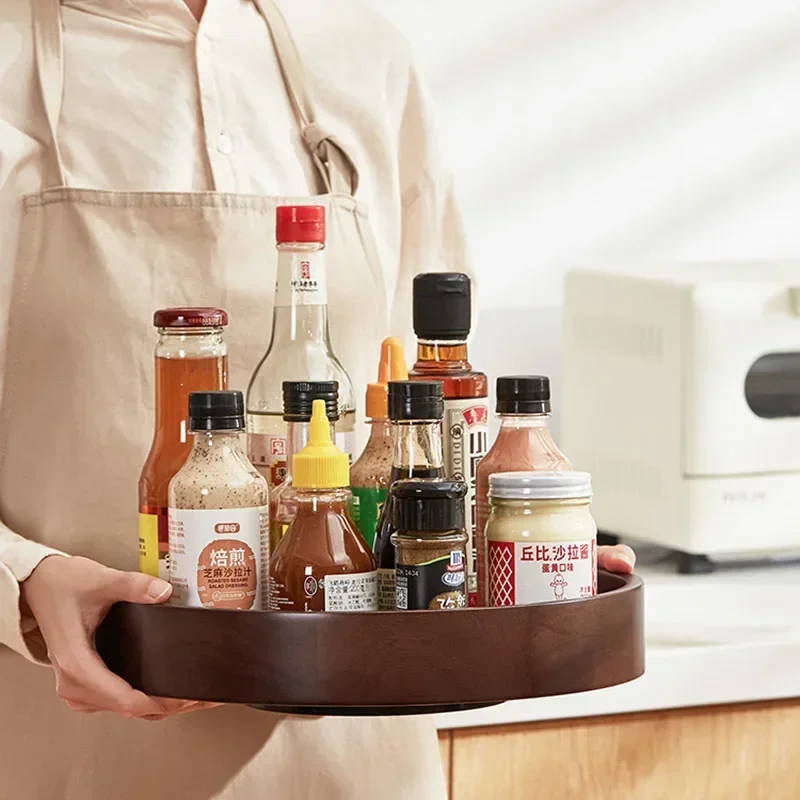 Rotating Seasoning Storage Rack – High-Edge and Slip-Proof Design, Eco-Friendly CoatedDurable Kitchen Spice Organizer for Sauces