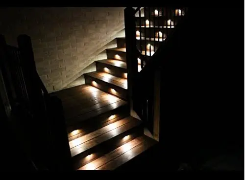 حزمة من 30 مجموعة مصابيح LED بيضاء دافئة ذات جهد منخفض Φ1.38 مصباح ديكور للباحة في الحديقة الخارجية خطوة مسار المناظر الطبيعية