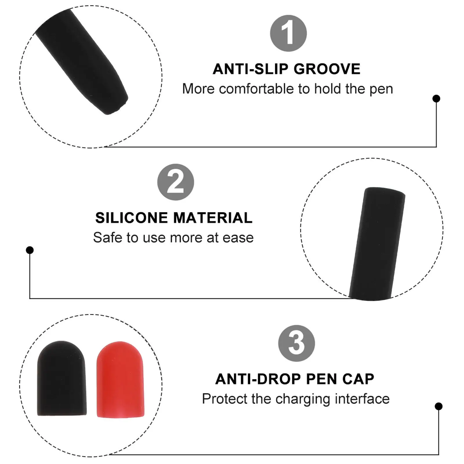 

Silicone Stylus Pen Case Cover with Non-Slip Texture Compatible for Apple Pencil 2 Protective Sleeve for Daily Use