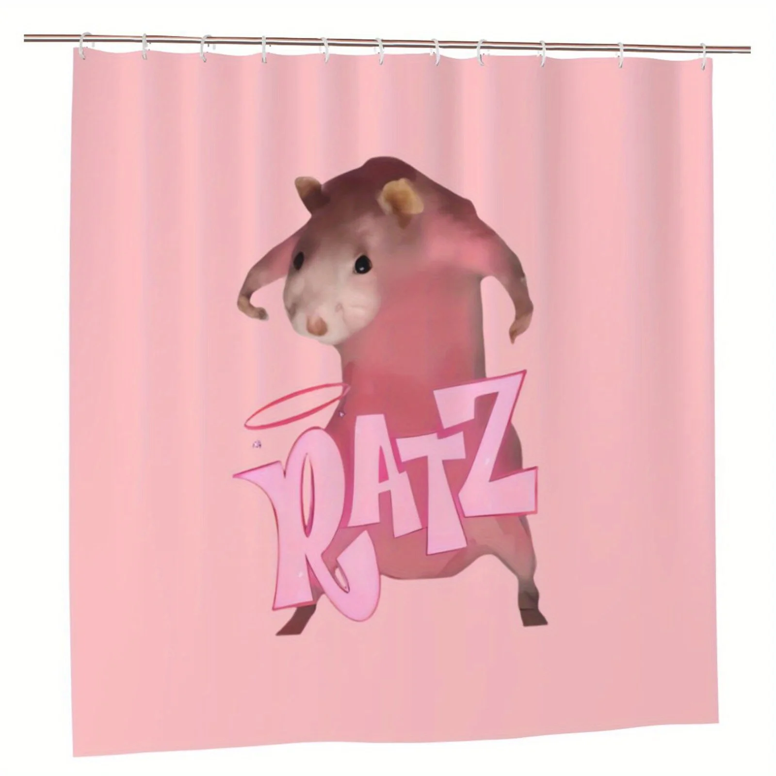 RatZ Whimsy Shower Curtain - Cute Mouse Character Wall Hanging in Living Room, Bedroom Decoration - Playful Home Decor