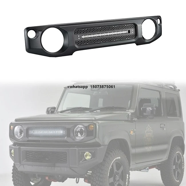 LUMA High Quality New ABS Black Front Bumper Grille with LED Lights for Jimny JB64/JB74/JC74 2019-2024