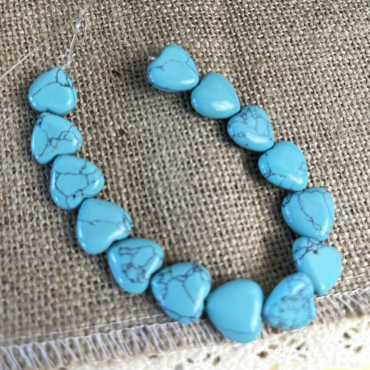 

14mm Natural Blue Turquoise Beads Heart Shape Agates Loose Stpne Beaded for Making DIY Jewelry Bracelet Necklace about 14pcs