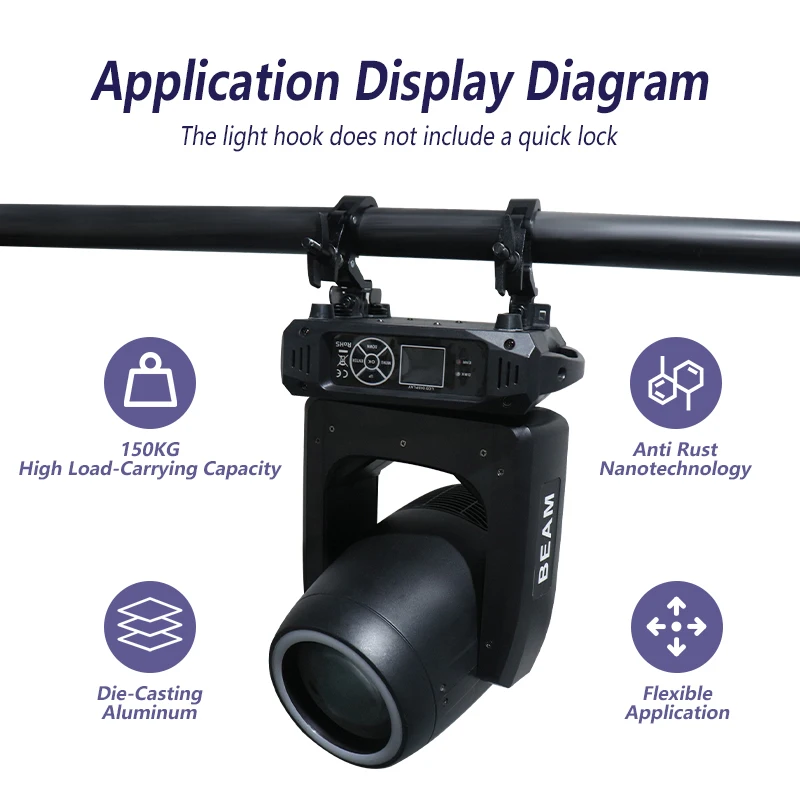 A Pair of Aluminum Light Hooks Safety Load 50KG LED Moving Head Light Hook Stage Light Truss Spring Hook Light Hook