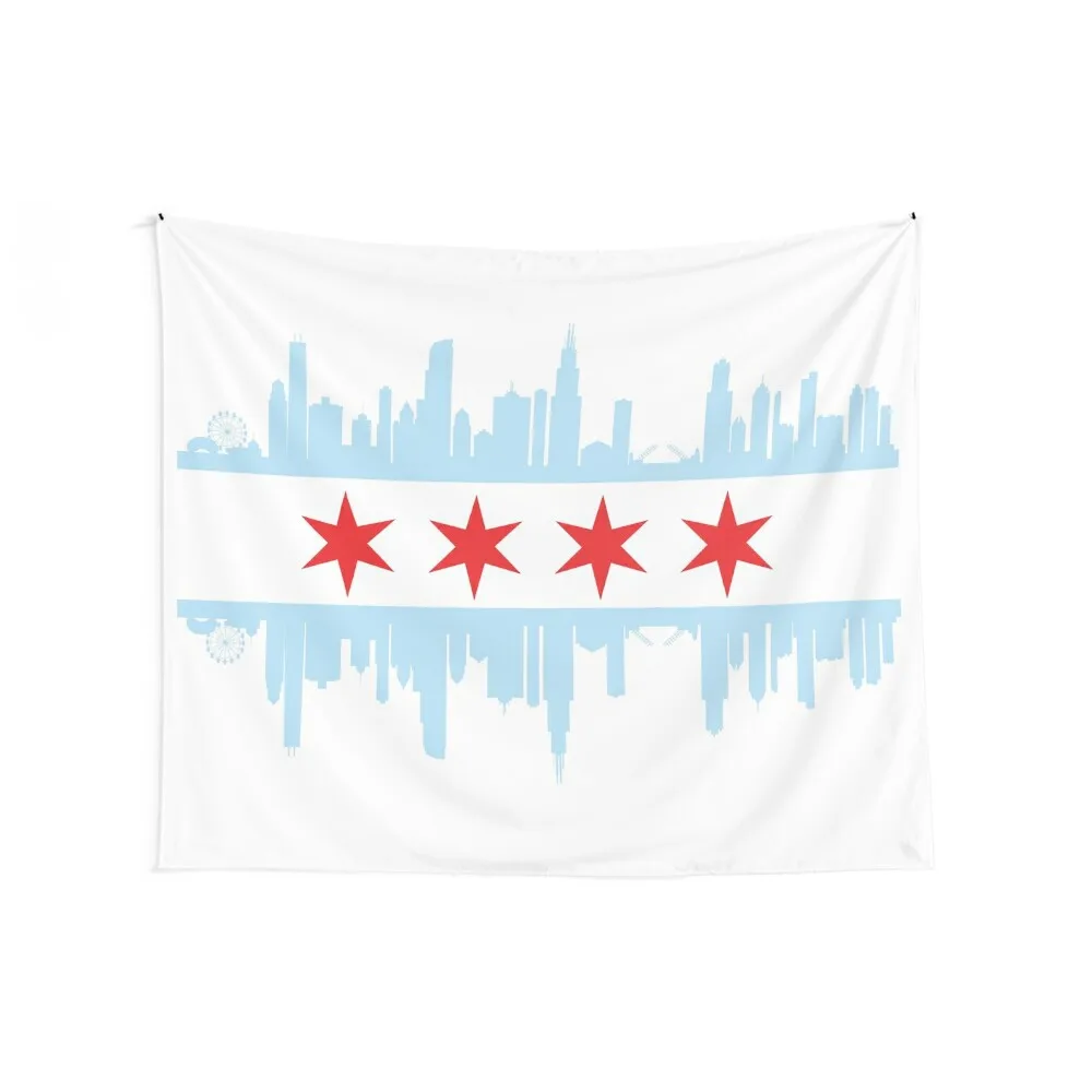 Chicago Skyline Flag Tapestry Wall Tapestries Bedrooms Decor Tapestry