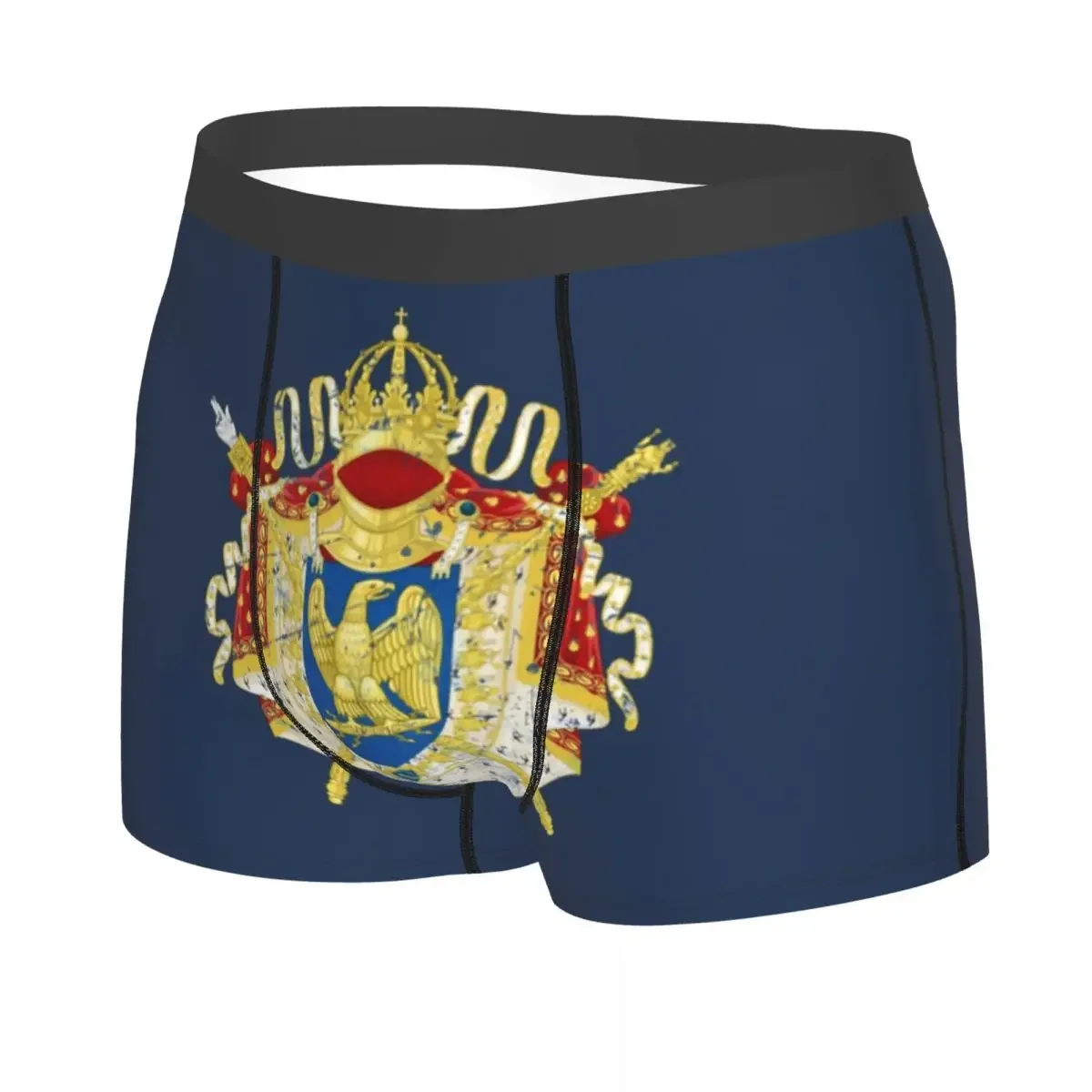 Custom French Empire Napoleon Boxer Shorts For Men 3D Print Coat Of Arms of France Underwear Panties Briefs Stretch Underpants