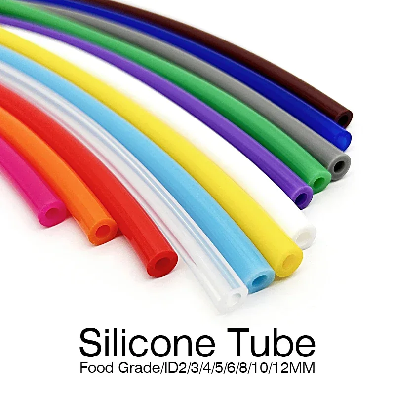 1 Meter ID 2 3 4 5 6 7 8 9 10 12 mm Silicone Tube Flexible Rubber Hose Food Grade Soft Drink Pipe Water Connector Colorful