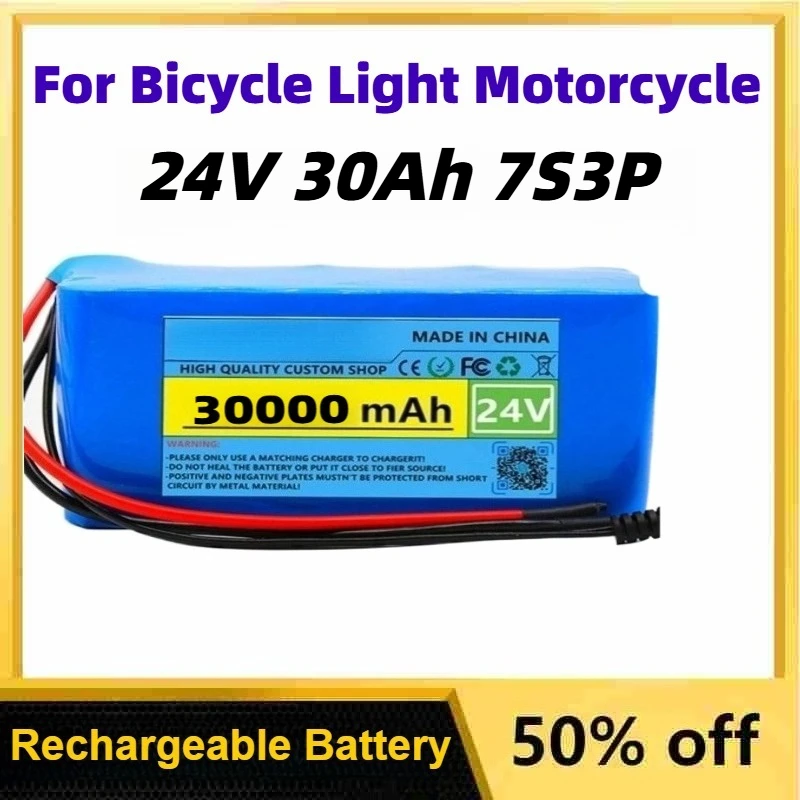 

New 24V 30Ah 7S3P Lithium Ion Rechargeable Battery Pack for 29.4V 30000mAh Bicycle Light Motorcycle Lithium Ion Battery Pack