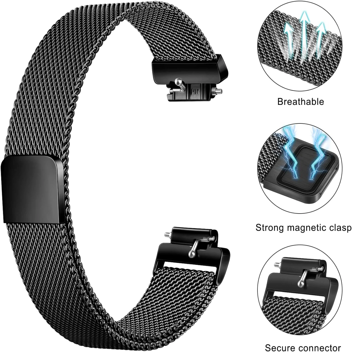 

Stylish and Durable Stainless Steel Metal Bands for Inspire 2 & Inspire HR - Modern Replacement Lock Wristbands with a Contempor