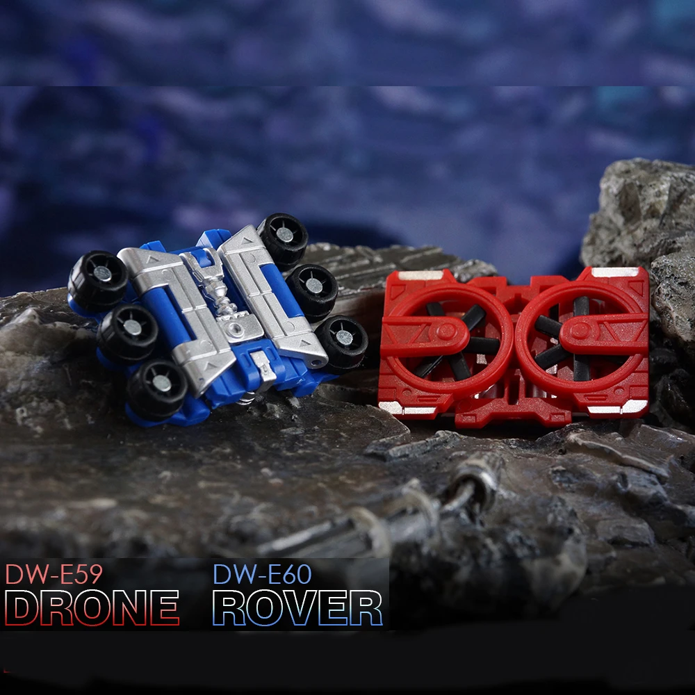 변환 Dr. Wu DWE59 드론 DWE60 로버 오리지널 최소 스케일 오리지널 메카 액션 피규어 장난감 모델