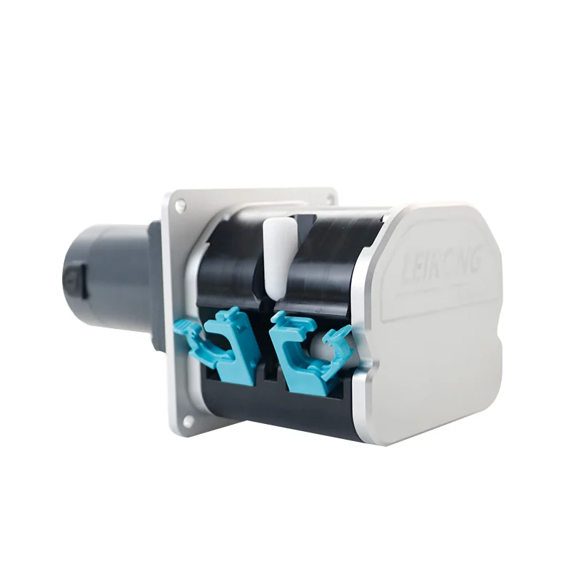 ปั๊มเพอริสตอลติกไหลสูง 12V สำหรับจ่ายซอสอุตสาหกรรมท่อเกรดอาหารความเร็วแปรผันสำหรับสารเคมีและยา