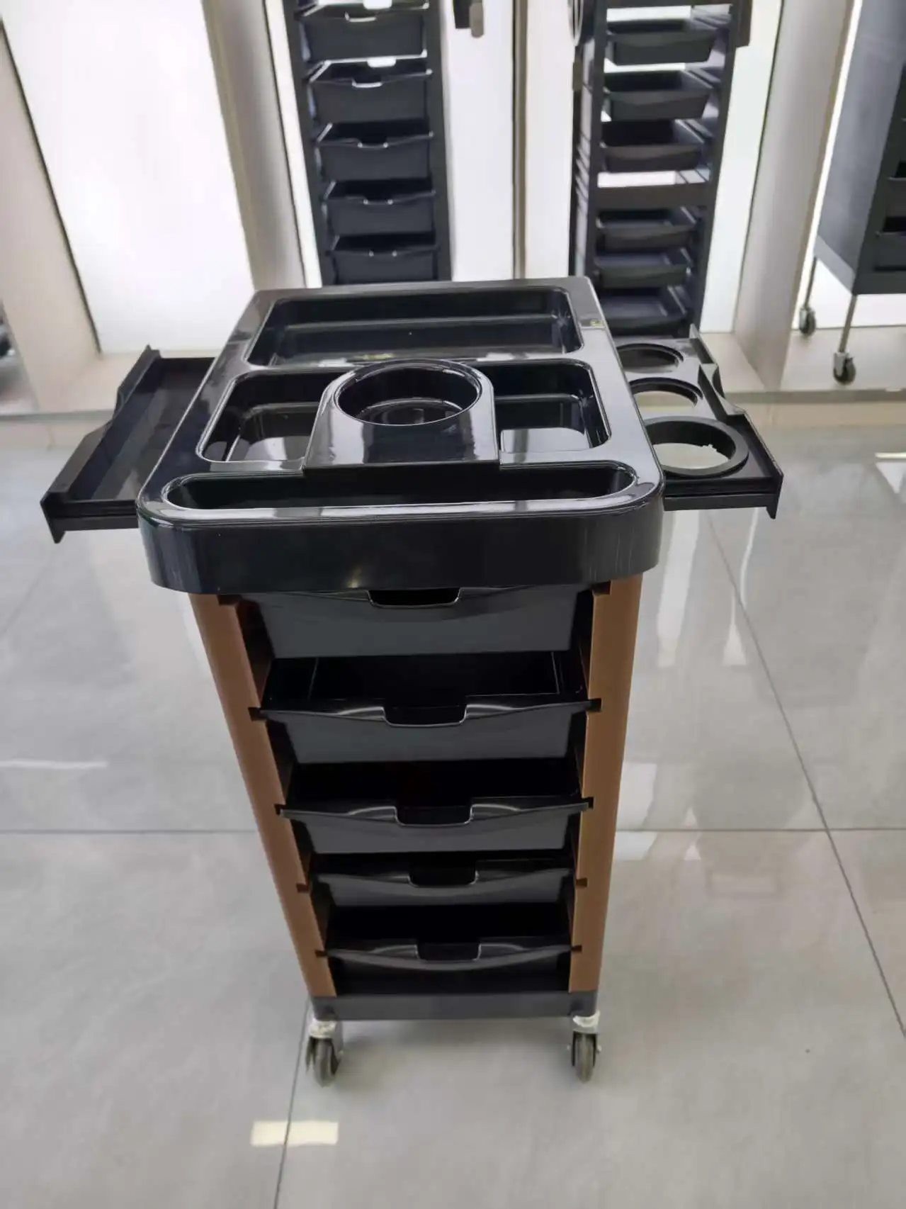 Durable 5-Tier Salon Storage Trolley Plastic Hair Salon Equipment Factory Wholesale