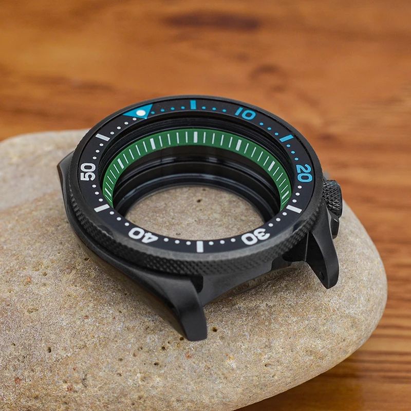 Mod SKX007 carcasa negra dorada fundas de reloj aptas para movimiento NH35 NH36 corona de cristal de zafiro a 3,8 20ATM reloj resistente al agua