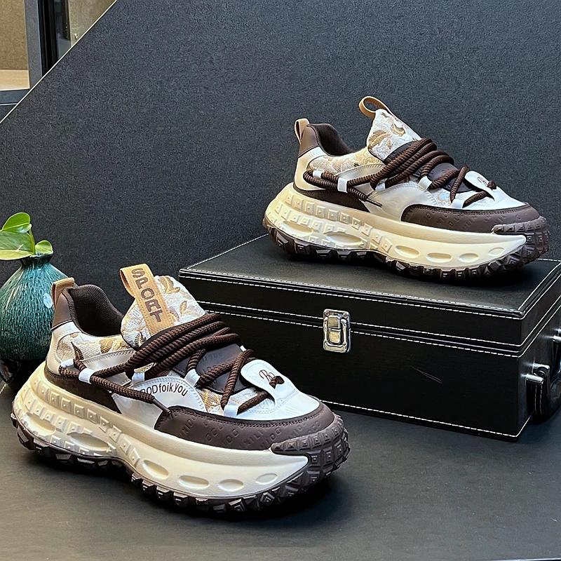 New Arrival Men Fashion Casual Dad Shoes Spring Summer Autumn Luxury Designer Youth Trending Thick Bottom Walk Chunky Sneakers