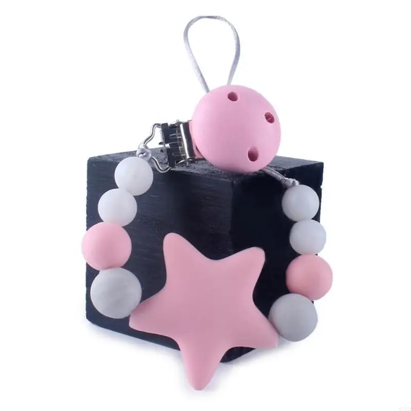 

Q22D Silicone Pacifier Clip for Newborn Girls Boys Cartoon Teething Toy Shower Gift