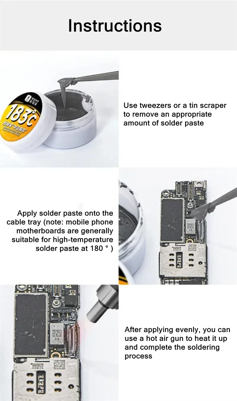Оригинальная паяльная паста YCS 138. ℃   150 ℃   183 ℃   199 ℃   215 ℃   Оловянная паста для печатной платы мобильного телефона BGA CPU, оловянный флюс для посадки, инструменты для ремонта сварки