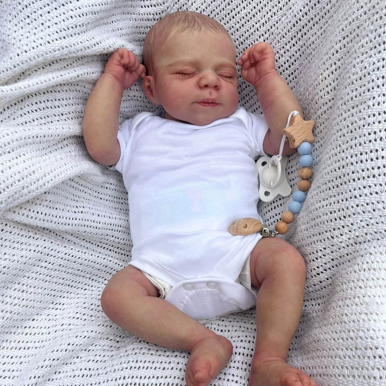 Risbecko 19 inch al geschilderd afgewerkte herboren babypop - handgemaakte herboren Preemie baby pasgeboren kinderen speelgoed cadeau meisje poppen