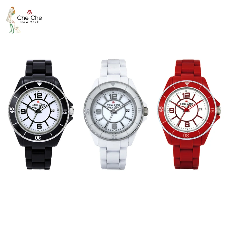 CHECHE CC007 Watch Female Fashion Versatile Sports Wind Commuter Calendar Simple Generous Casual Tide Send Gift Box