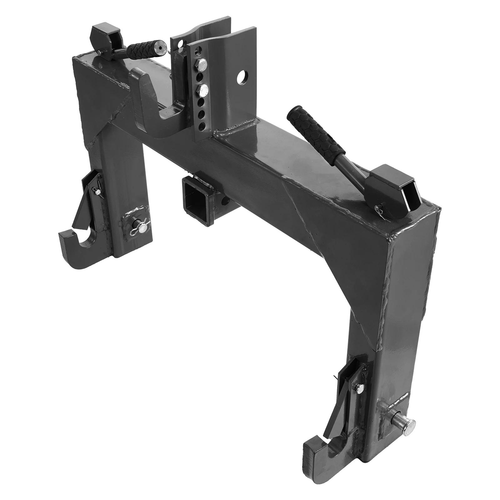 3-Point Quick Hitch with 2 in Receiver, 3000 Lbs Lift Capacity, 3-Pt Hitch with 5 Level Adjustable Bolt, Adaptation to Category 1 & 2 Tractor, Heavy-Duty 3 Point Attachments, Black