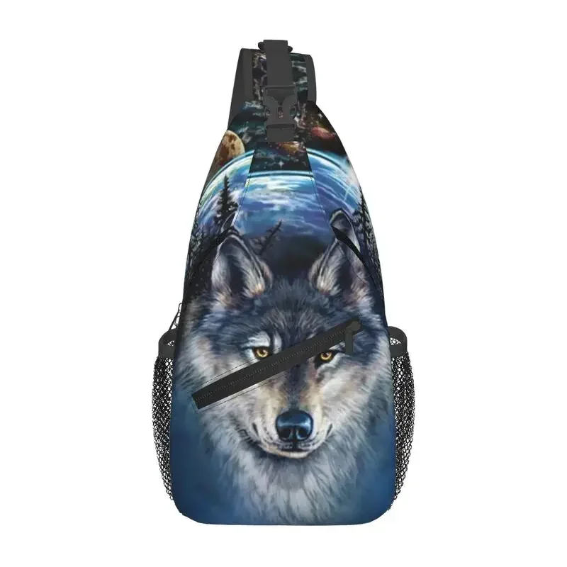 

Custom Fashion Wolf Sling Crossbody Backpack Men Animal Shoulder Chest Bags for Hiking