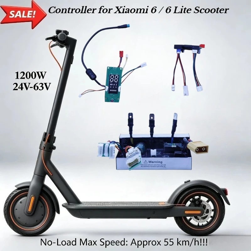 Upgraded 1200W Controller Kit for Xiaomi 6 / 6 Lite Series Scooter 24-63V Bluetooth APP, Self-Learning, 3-Speed (Unlockable)