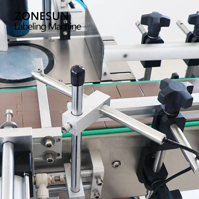 ZONESUN ZS-TB550 Automatic Hexagonal Round Square Bottle Labeling Machine Hexagon Jar Sticker Wrapper Packaging Line
