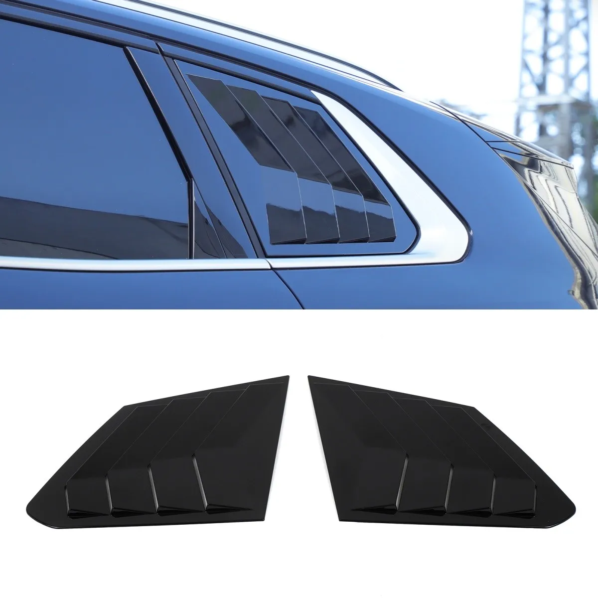 

For BMW X3 G45 2025 2026 Car Exterior Rear Back Side Window Louvers Scoop Shades Decor Cover ABS Carbon Style Accessories 2pcs
