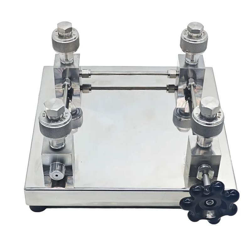 Stainless Steel Multi-Interface Pressure Calibration Stand - Gas Connection Platform for Multi-Functional Calibration