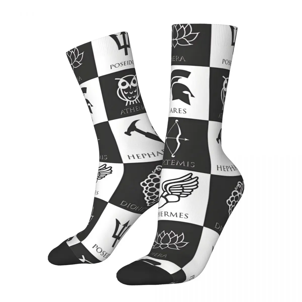 Chaussettes de compression rétro Greek Gods Phonecase pour hommes, chaussettes unisexes Harajuku, chaussettes fantaisie sans couture, chaussettes imprimées Crew