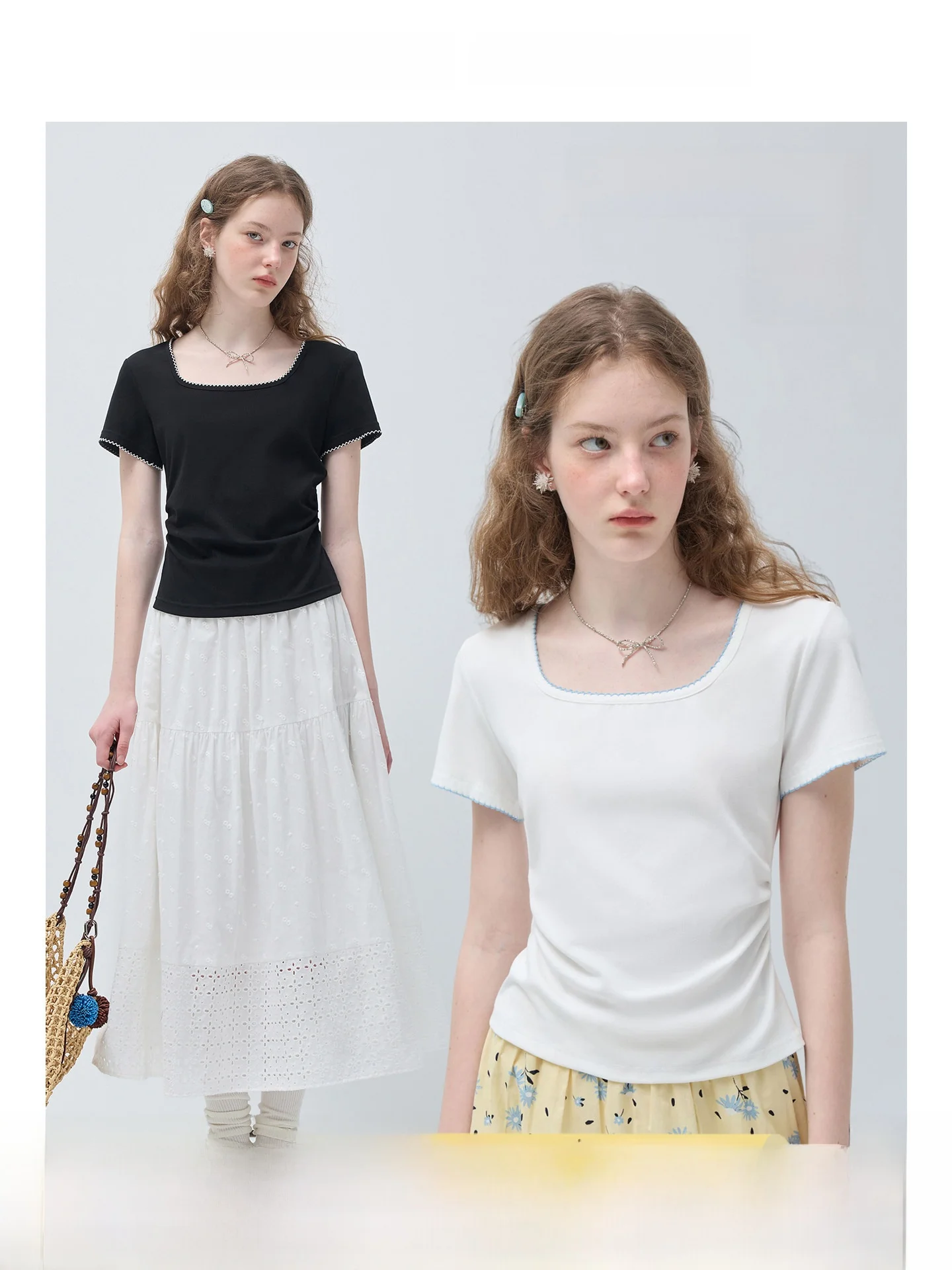 

Reg plus Size Women's Slim Fit Shoulder T-Shirt Knitted Short Sleeve Summer Versatile Micro Plump Mm Top Wood Pulp Fiber