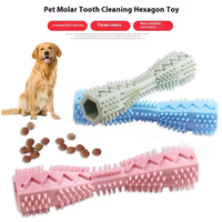 Dog Chew Toy TPR Molar Leakage Food Toy Puppy Teething Stick Dental Cleaning Brush Pet Chewing Toy Interactive Slow Feeder