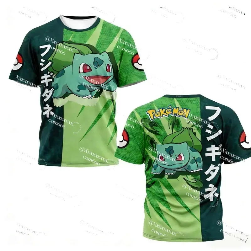 T-shirts d'été, T-shirts Pok É Mon pour enfants, T-shirts de dessins animés à manches courtes pour adultes, vêtements, uniformes, cadeaux, jouets, imprimés