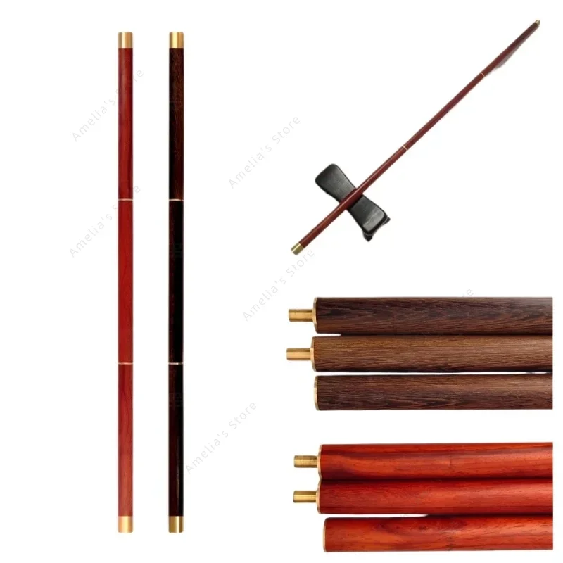 

Natural Wenge Wood African Padauk Tai Chi Qigong Staff Foldable Martial Arts Rod 3-in-1 Fitness Pole Portable Kung Fu Stick