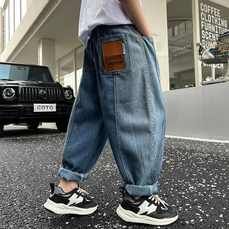 

Big Boy Jeans For Children Children's Clothing 10 12 Years Kids Trousers Boys Pants Boy's Child Baggy Summer Clothes Teenager