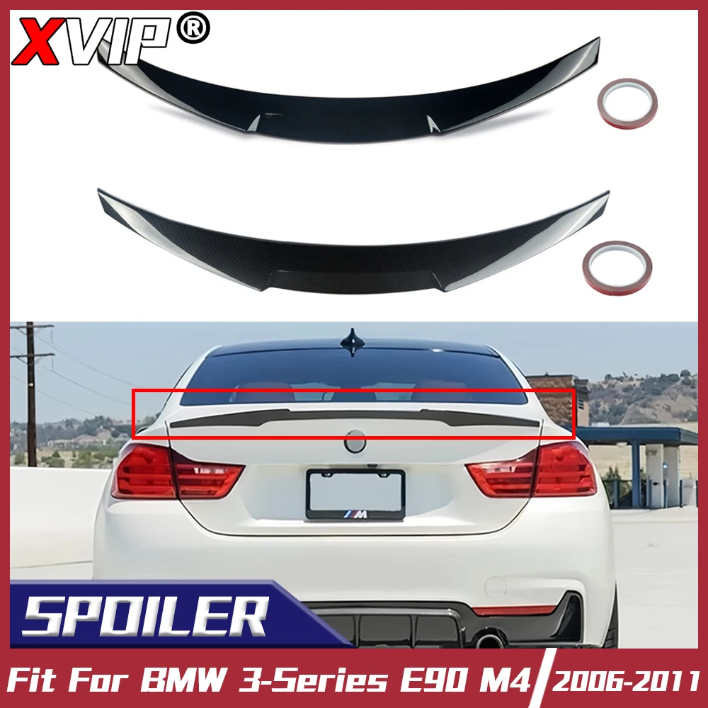 

XVIP 4 двери M4 Стиль седан глянцевый черный спойлер Крылья для BMW 3 серии E90 2006-2011 325xi 328i углеродное волокно задний Багажник крыло