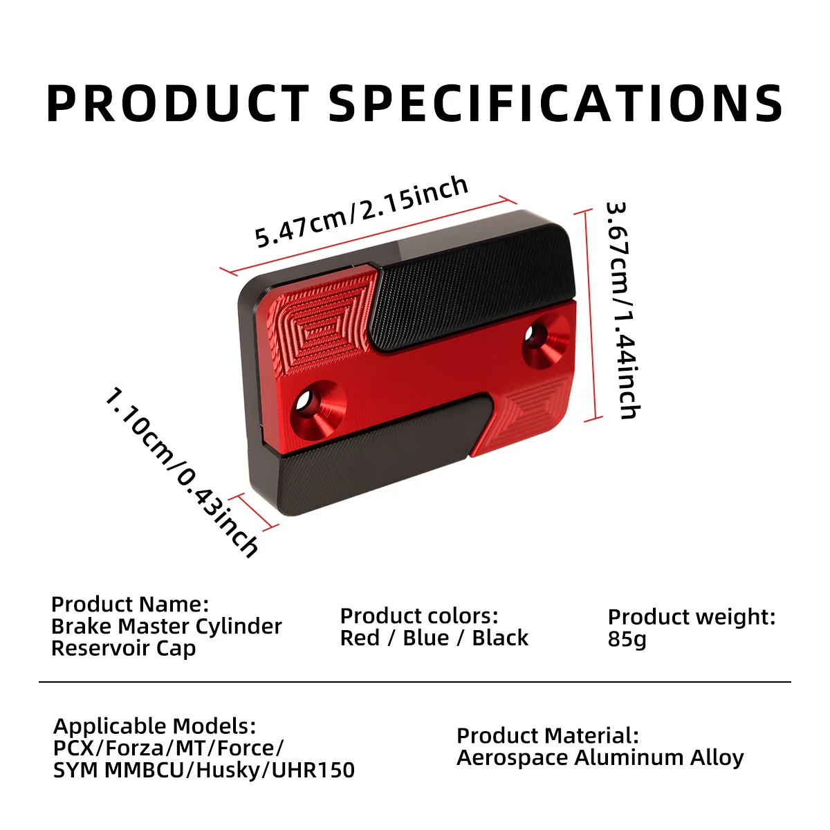 دراجة نارية CNC الألومنيوم الفرامل أسطوانة رئيسية خزان غطاء مناسبة ل PCX/Forza/MT/Force/SYM MMBCU/Husky/UHR150 تعديل جزء